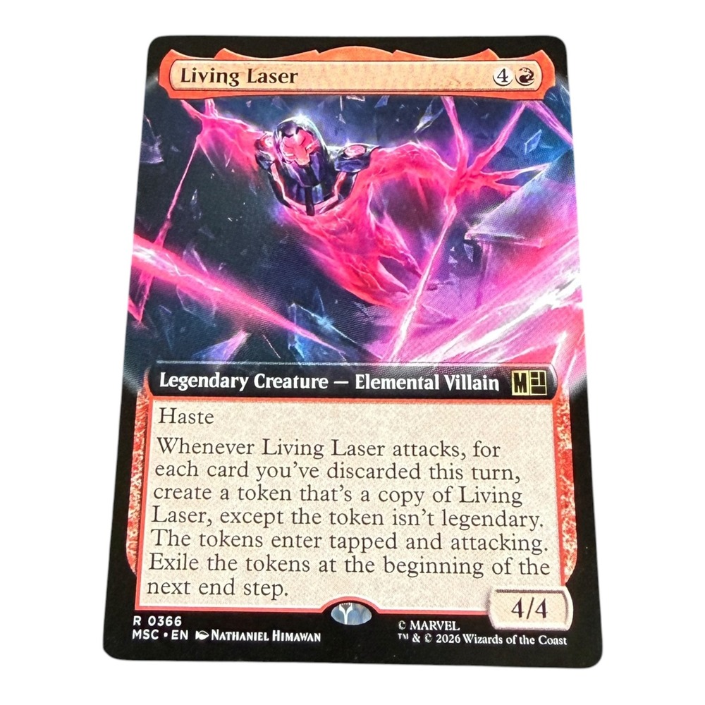 Magic The Gathering Living Laser 0366 Marvel Secret Lair Rare Red Borderless MTG